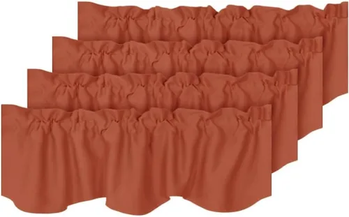 Vista 16 de H.VERSAILTEX - Cenefa de cortina opaca para ventanas de cocina, sala de estar/baño, para protección de la privacidad y decoración, con bolsillo