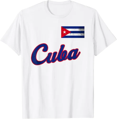 Vista 20 de Camiseta cubana con bandera de béisbol de Cuba 2023, Negro