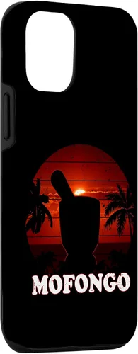 Vista 3 de Funda de regalo divertida para iPhone 15 con mofongo pilon palmeras puesta de sol