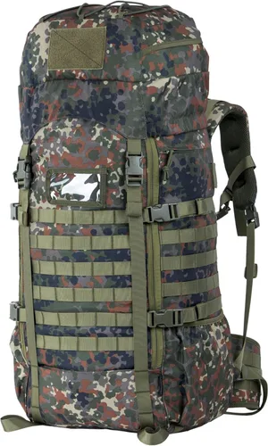 Vista 12 de Mochila táctica 75L con marco interno, MOLLE y sistema de hidratación En Camo