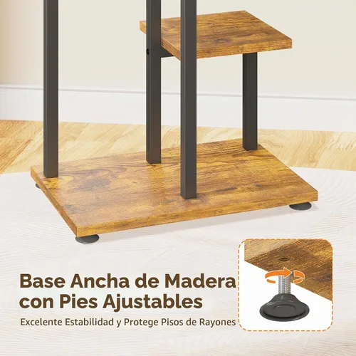 Vista 4 de LASZOLA Soporte de Madera de 4 Niveles en Negro para Plantas de Interior, Resistente y de Gran Capacidad, Estante de Flores Vertical de Múltiples