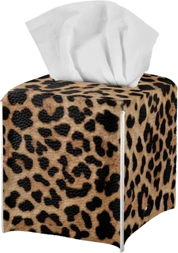 Vista 10 de ZFRXIGN Caja de pañuelos de hongos estética, funda cuadrada de piel sintética, organizador con cinturón inferior para tocador, encimera, mesita
