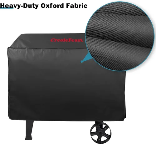 Vista 4 de Creole Feast CR1001A - Funda Oxford para parrilla, impermeable, resistente para protección contra todo el año, color negro