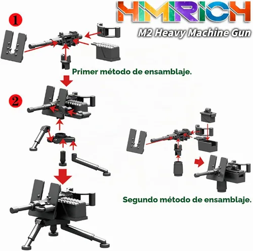 Vista 4 de Paquete de armas militares, bloques de construcción para figuras de soldado, kit de equipo del ejército, piezas y accesorios de piezas compatibles