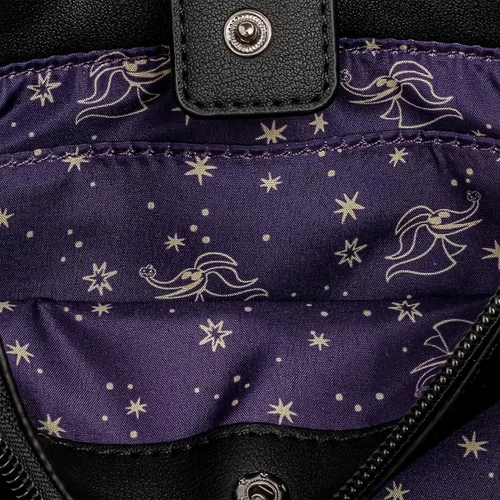 Vista 5 de Loungefly Bolso cruzado de la línea de Halloween Nightmare Before Christmas, Púrpura