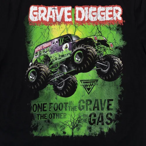 Vista 2 de Monster Jam Grave Digger Megalodon El Toro Loco - Camiseta para adulto