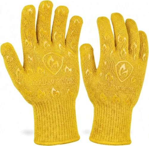 Vista 11 de Guantes para horno Grill Armor – Guantes resistentes al calor de 932 °F, al fuego y a los cortes para barbacoa, parrilla, cocina, asado, horneado