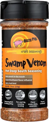 Vista 5 de Dizzy Pig Barbecue Company Swamp Venom Hot Deep South Seasoning (8 oz Shaker)