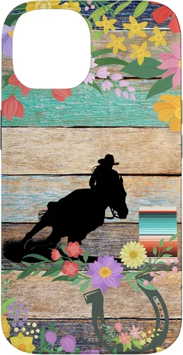 Vista 4 de Cute Serape Spring Flower Rodeo Western Horse Barrel Racing Case for iPhone 17