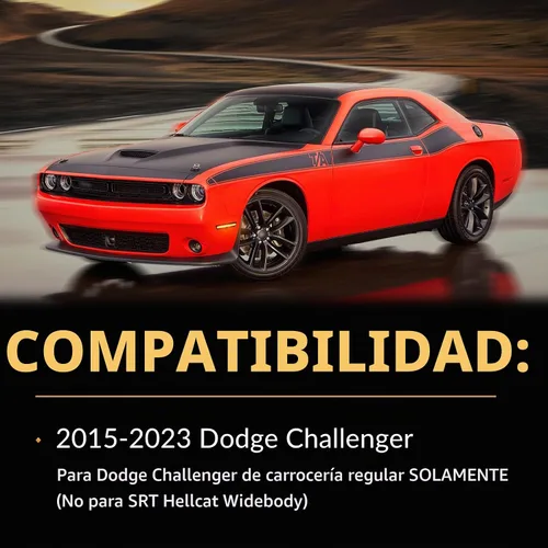 Vista 2 de Luces LED de señalización lateral para parachoques delantero, lámparas de señal de estacionamiento ámbar para Dodge Challenger 2015-2023, lente