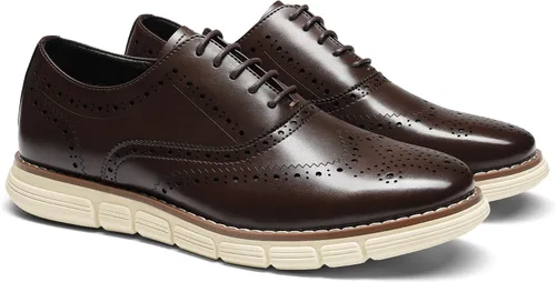 Vista 3 de Bruno Marc Men's Crossflex Dress Sneakers Wingtip Derby Casual Oxford Formal Shoes