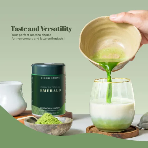 Vista 2 de Midori Spring ESMERALDA - Matcha Ceremonial, Polvo de Matcha Japonés Convencional Premium 3.53 oz