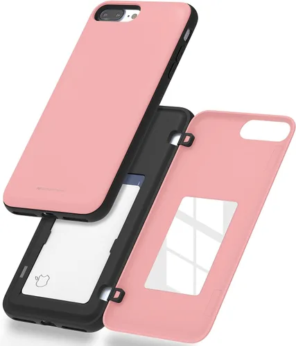 Vista 16 de GOOSPERY Funda para iPhone 8 Plus, iPhone 7 Plus con tarjetero y protector de doble capa, color negro