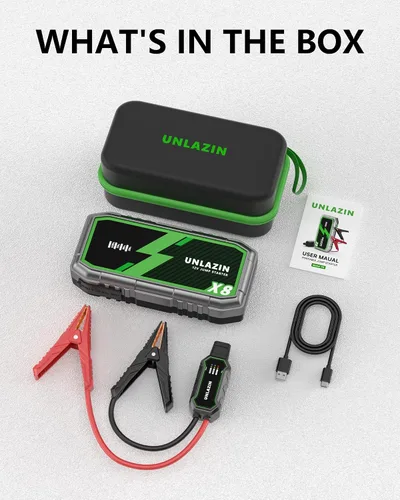 Vista 9 de X8 Arrancador de Salto 8000A Arrancador de Batería Portátil con Arranque Forzado, Caja de Arranque de Coche de 12V y Amplificador de Batería