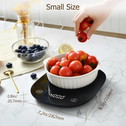 Vista 4 de Arboleaf Balanza de Cocina Inteligente para Alimentos, Báscula Digital de 22 lb con Calculadora Nutricional, Pesaje Inteligente de Cocina
