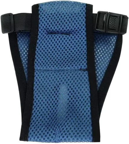 Vista 7 de Pañales grandes lavables para perras, bandas transpirables y ajustables para el vientre para el hogar (negro y azul, L)
