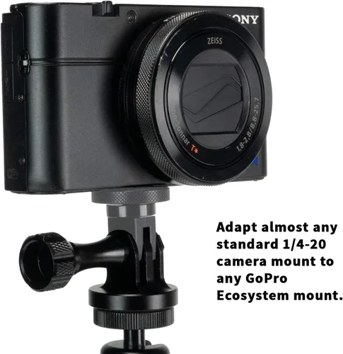 Vista 2 de Adaptador de montaje de cámara para GoPro 12/11/10/MAX e Insta360 X5/X4/X3/X2/X/RS/R Ecosistema - Adaptador de conversión ¼-20 para sistema