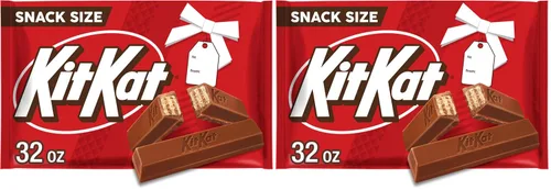 Vista 8 de KIT KAT Obleas de chocolate con leche, tamaño de bocadillo, bolsa de dulces de Navidad, 32 onzas