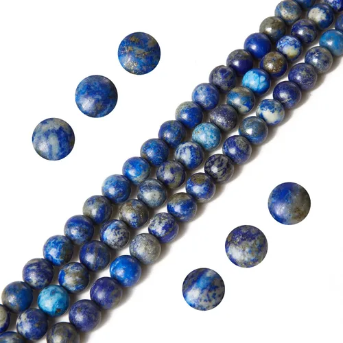 Vista 22 de 100 piezas de cuentas de amatista natural de 6 mm, cuentas de piedras preciosas redondas sueltas para hacer joyas
