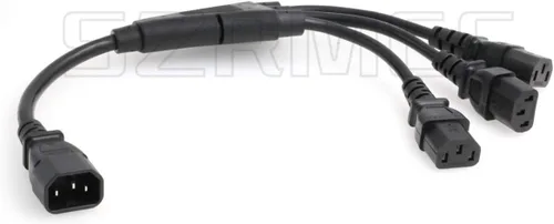 Vista 4 de SZRMCC Equipo eléctrico UPS PDU Server Y Split IEC320 C14 a 3 x C13 10A 250V Cable de extensión de cable de alimentación