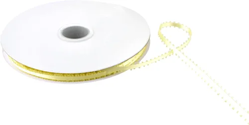 Vista 10 de Homeford Cinta de satén de doble cara con borde Picot, 50 yardas (3/8 pulgadas, oro antiguo)