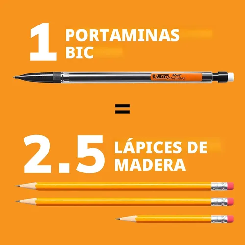 Vista 4 de BIC Lápices mecánicos Xtra-Smooth con borradores, punta media (0.7mm), paquete de 10 unidades, lápices mecánicos a granel para suministros escolares