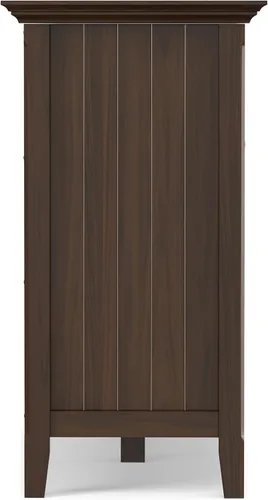 Vista 11 de SIMPLIHOME Bedford - Aparador de madera maciza de 62 pulgadas de ancho en marrón moreno Aparador de buffet de transición con puertas de vidrio