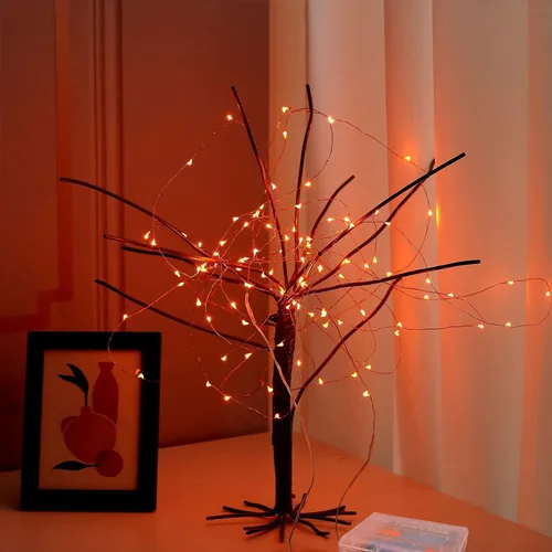 Vista 7 de RUICHEN Guirnalda de 50 luces LED de alambre de cobre de 16 pies, funciona con pilas, para Navidad, Halloween, fiestas, bodas, centros de mesa