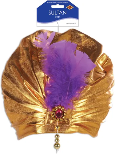 Vista 5 de Beistle 60669 Sombrero de sultán, talla única, dorado, Oro