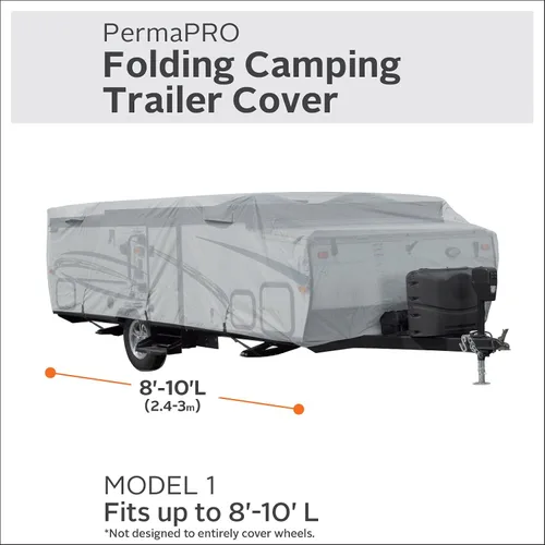 Vista 2 de Classic Accessories Over Drive PermaPRO - Funda plegable para remolque de campamento, se adapta a 8 pies a 10 pies de largo, funda para cámper