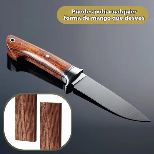 Vista 4 de Riakrum 4 básculas de mango de cuchillo de madera de hierro, 4.72 x 1.57 x