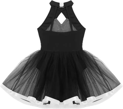 Vista 60 de CHICTRY Vestido tutú de ballet con lentejuelas brillantes para niñas y niñas, moderno disfraz de baile latino de jazz