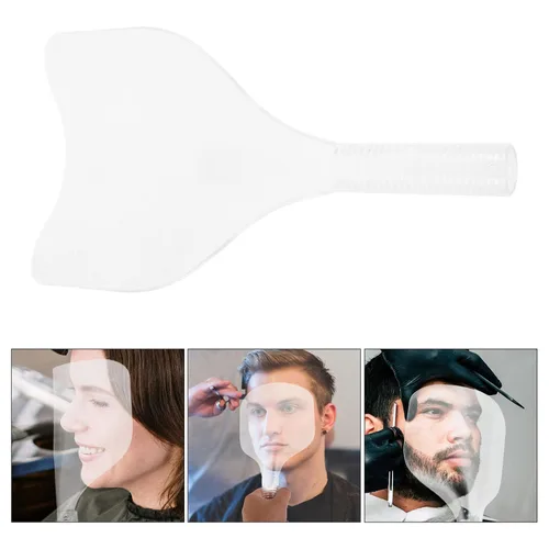 Vista 9 de Protector facial de plástico impermeable para peluquería y peinado, protector facial con laca para el cabello con visión despejada, para peluqueros