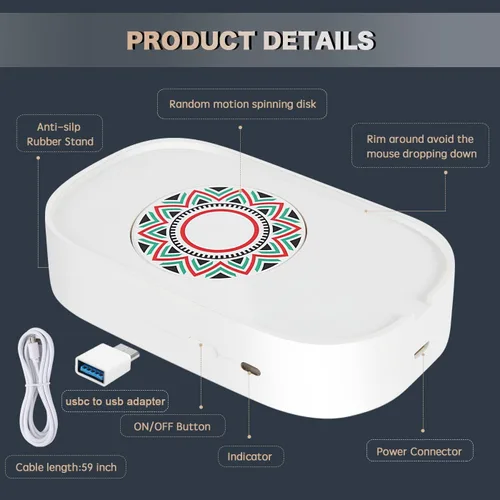 Vista 2 de Mouse Jiggler, simulador de movimiento de mouse indetectable para despertar de computadora portátil, mantiene la PC activa, sin software, sin