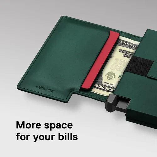 Vista 4 de Ekster Cartera de aluminio con tarjetero para hombre, Manzana Verde (Apple Green), Tarjetero