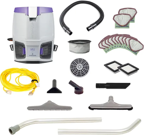 Vista 13 de ProTeam GoFit 3 Aspiradora de Mochila Comercial con Kit de Herramientas de Vara de Dos Piezas Multisuperficie Xover, 3 cuartos de galón, Con Cable
