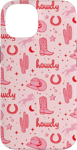 Vista 4 de Funda estética para iPhone 17, diseño de vaquera rosa pastel