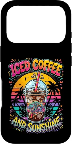 Vista 30 de Iced Coffee Sunshine Palm Trees Retro Summer Drink Case for iPhone 17