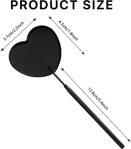 Vista 3 de Lovely Lash Mirror - Espejo de pestañas desmontable de acero inoxidable en forma de corazón, suministros y herramientas de extensión de pestañas