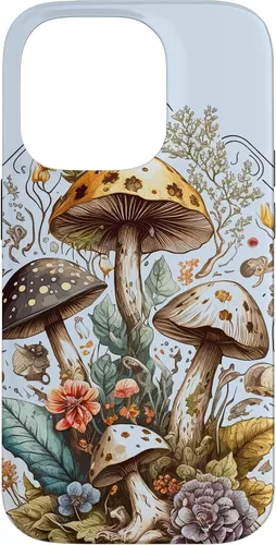 Vista 17 de iPhone 16 Mushroom Tarot Card Goth Emo Occult Astrology Women Girls Case