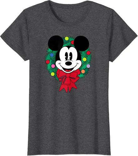 Vista 4 de Amazon Essentials Camiseta navideña festiva de Mickey Mouse para hombre, color azul, talla S Blanco