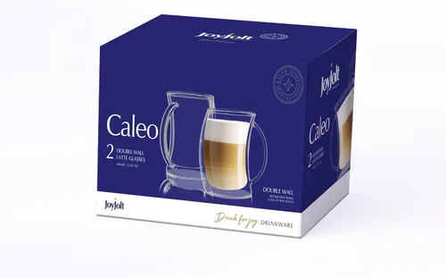 Vista 4 de JoyJolt Caleo Collection - Tazas de café de vidrio con aislamiento de doble pared (juego de 2) -13 onzas