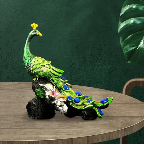 Vista 3 de Estatua de pavo real hermosa de animales para decoración del hogar
