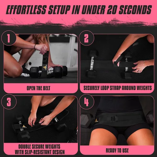 Vista 4 de Cinturón de Empuje de Cadera para Ejercicios con Pesas, Equipo de Entrenamiento de Glúteos, Cinturón de Empuje de Cadera Ajustable para Mancuernas