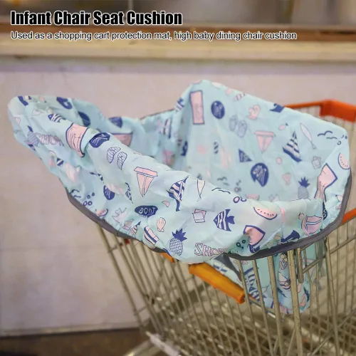 Vista 7 de Funda de asiento de bebé para carrito de compras, cobertura completa e higiénica, plegable y portátil con cinturón de seguridad, unisex, funda