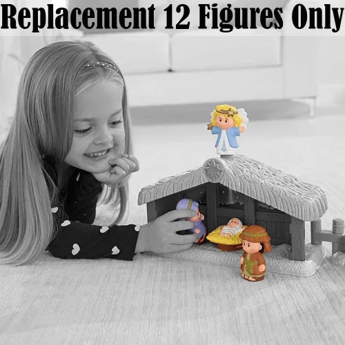 Vista 3 de Piezas de repuesto para Fisher Price Little People Christmas Story - J2404 ~ figuras de camello, burros, ovejas, sabios, María, José, ángel, bebé