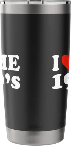 Vista 2 de I Love The 1990's - Funny Retro Nostalgia Nineties Statement Stainless Steel Insulated Tumbler