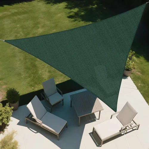 Vista 31 de SunnyRoyal Toldo parasol triangular de 8 x 8 x 8 pies con bloqueo UV, para patio, jardín, piscina (turquesa)