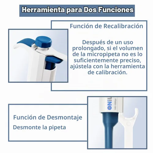 Vista 4 de Pipetador ajustable de un solo canal ONiLAB, micropipeta 0.1-2.5μL