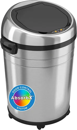 Vista 13 de iTouchless Cubo de basura sin contacto de tamaño comercial de 23 galones con sistema de control de olores AbsorbX, acero inoxidable, cubo de basura